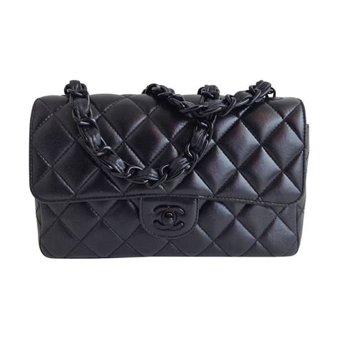 black chain chanel handbag used|small black quilted Chanel bag.